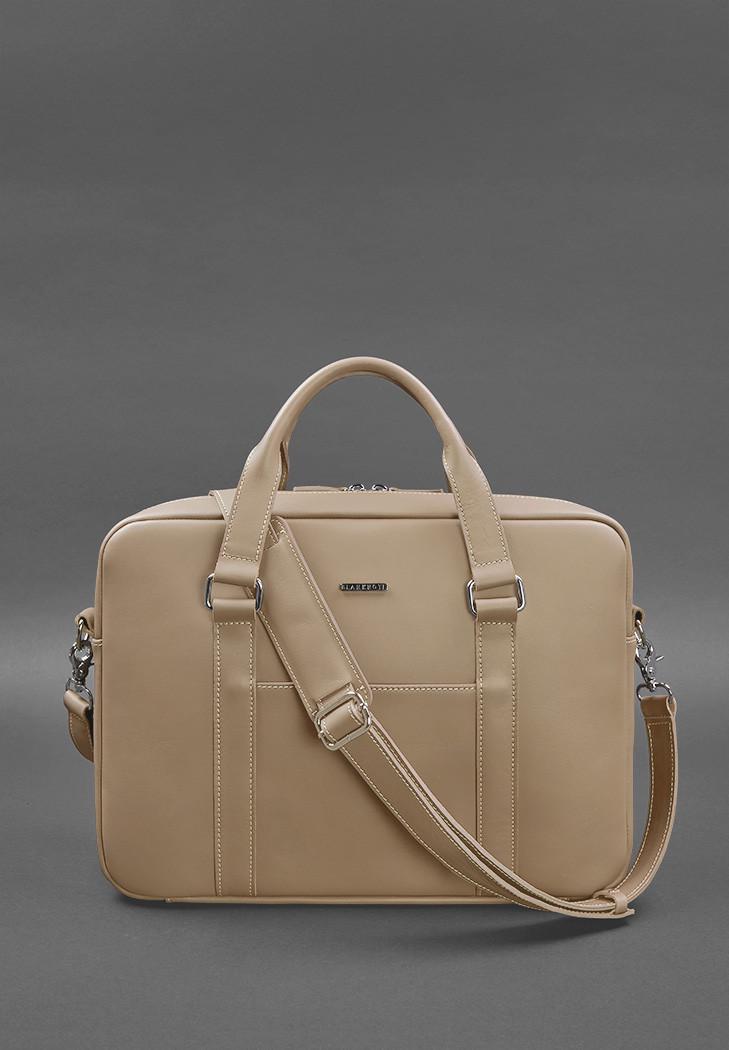 Сумка для ноутбука и документов кожаная Светло-бежевый (A-027950) - фото 6 Сумка для ноутбука и документов кожаная Светло-бежевый (A-027950) - фото 6