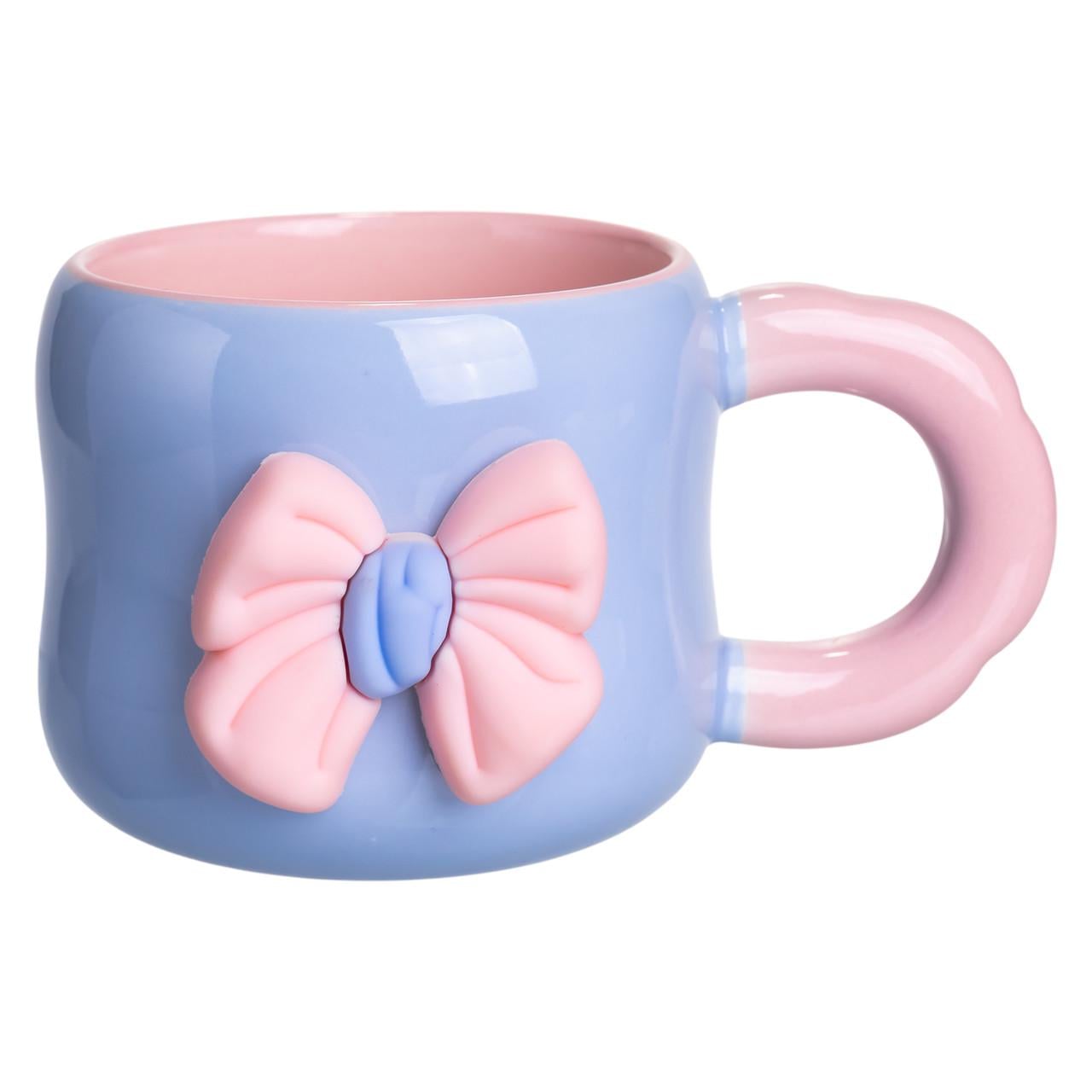 Чашка фарфоровая Light House Бант LG-30198 400 мл Голубой с розовым (124491)