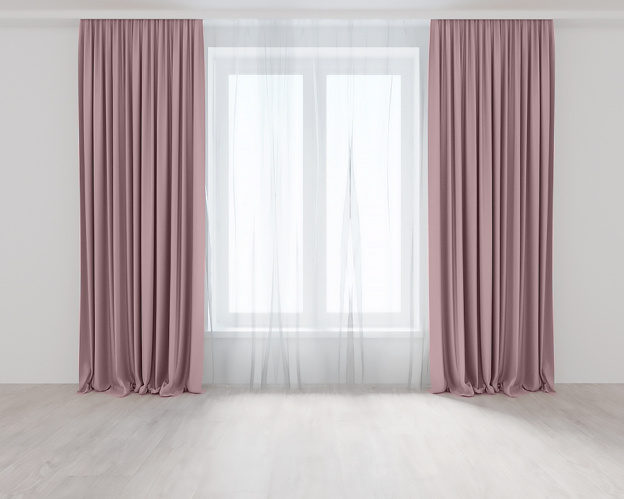 Комплект штор Lux Portiery микровелюр 250x280 см 2 шт. Светло-розовый (AV89911)