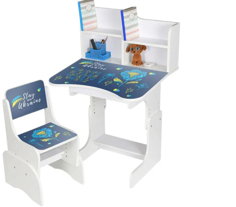 Парта детская Bambi с полочкой и стулом Ukraine (N 2071-4-1 Stay)