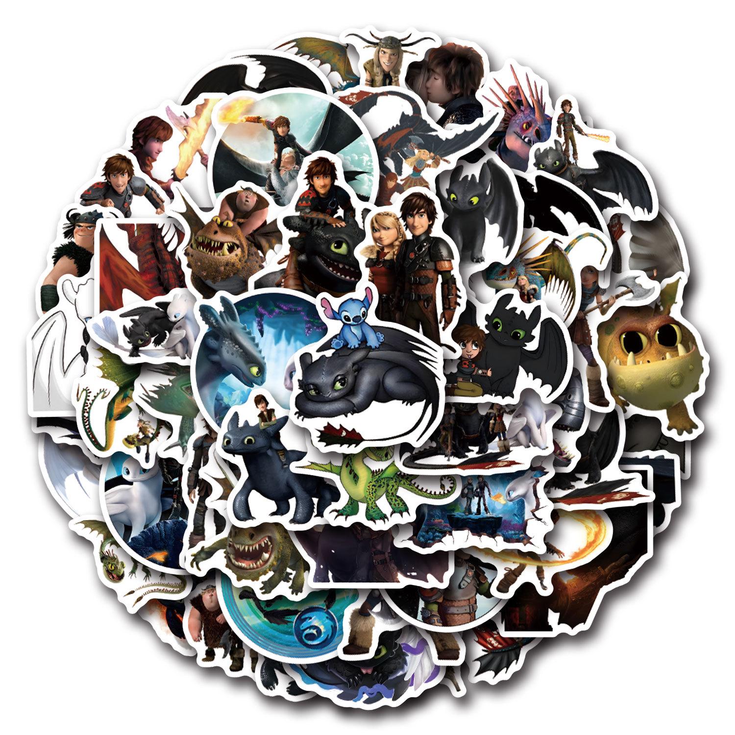 Стикеры How to Train Your Dragon аксессуары Беззубик 54 шт.