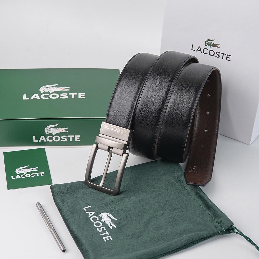 Ремінь двосторонній Lacoste шкіряний із натуральної шкіри (985 PTR)