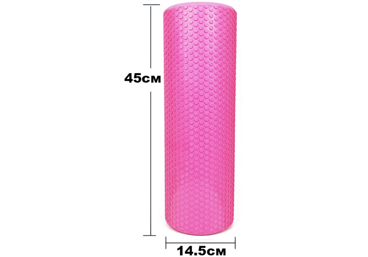 Массажный ролик EasyFit Foam Roller 45 см Розовый (EF-2030-P) - фото 2