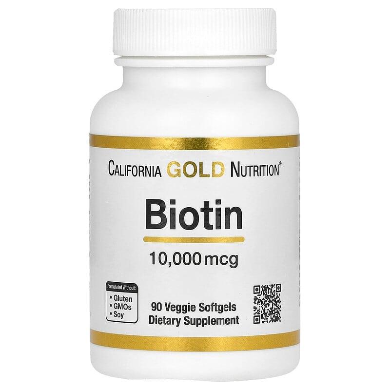 Біотин California Gold Nutrition Biotin 10000 мкг 90 вег. капс. (1339381117)