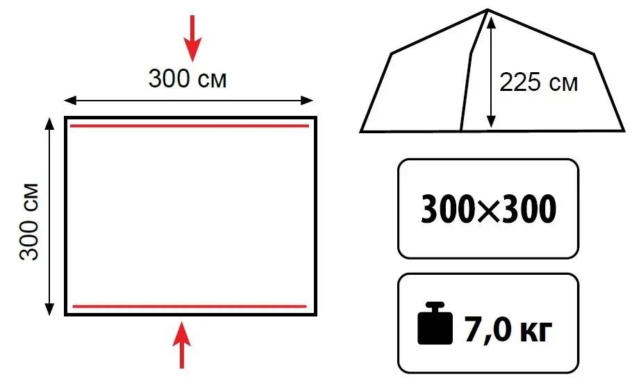 Тент Tramp Lite Bungalow с противомоскитной сеткой 300х300х225 см (TLT-015.06) - фото 14