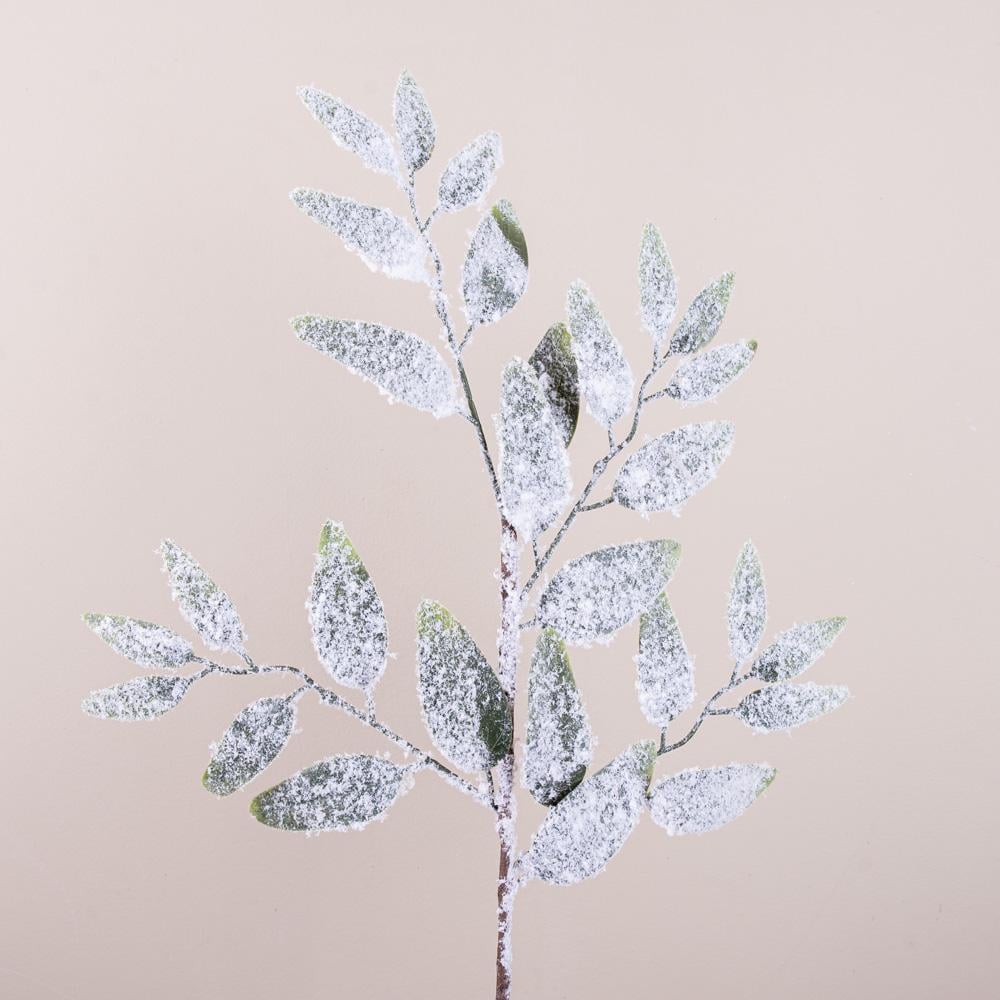 Гілка листя засніжені 70 см (6353)