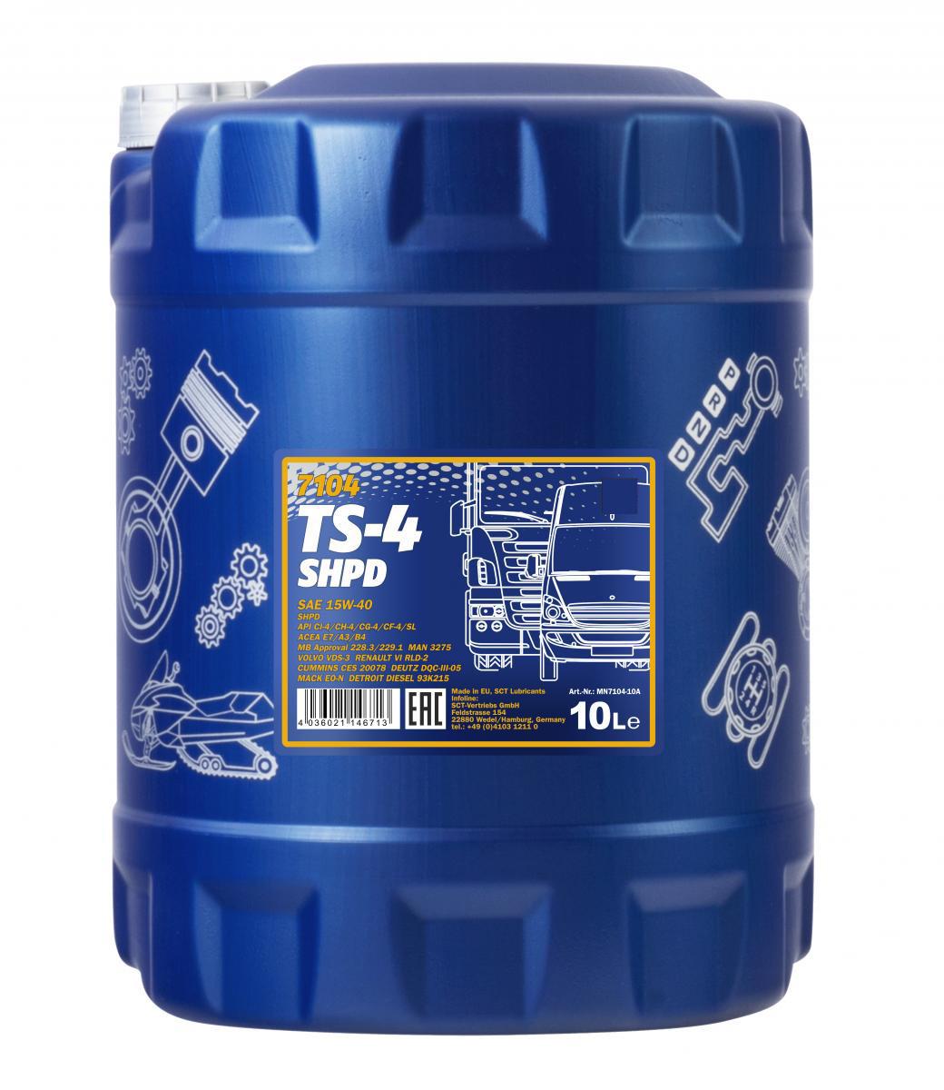 Моторна олія Mannol 7104 TS-4 SHPD 15W-40 10 л (MN7104-10)
