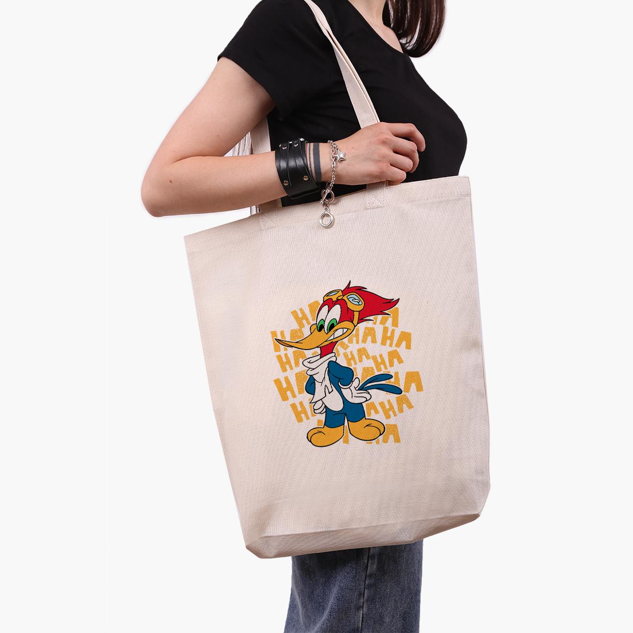 Эко сумка шоппер Woody Woodpecker 41x39x8 см Бежевый (9227-2872-WTD)