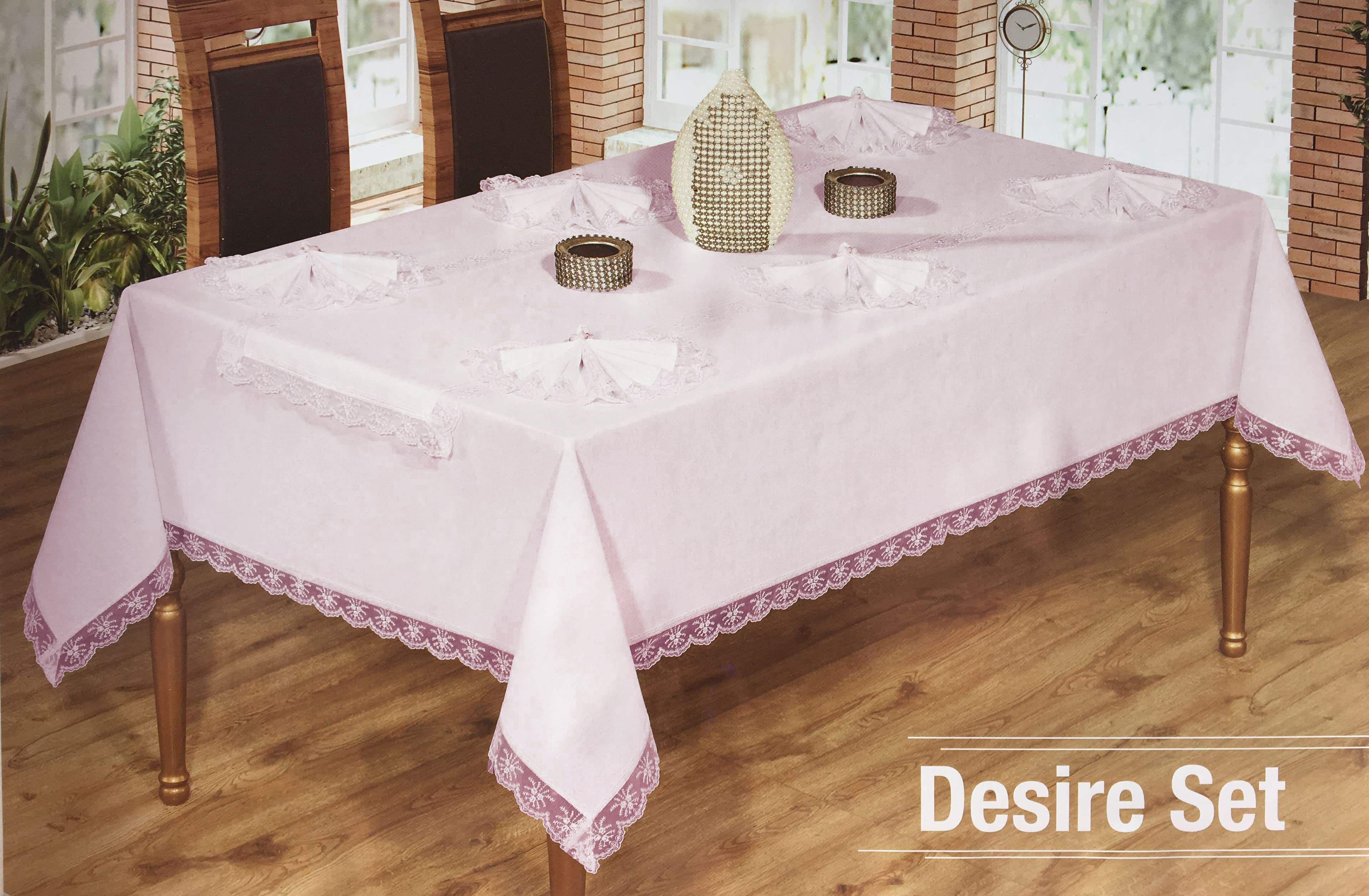 Скатертина Set Maison Royale 160x220 + 8 шт. серветок Desire Powder (01MR47SS160220K03) - фото 2