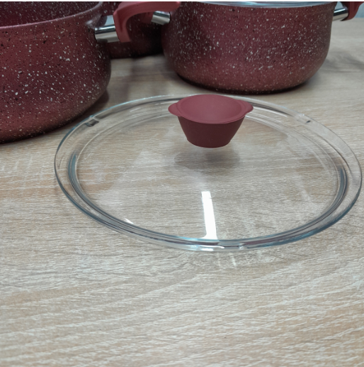 Набір каструль OMS з антипригарним покриттям 6 пр. Червоний (3027-red) - фото 2 Набір каструль OMS з антипригарним покриттям 6 пр. Червоний (3027-red) - фото 2