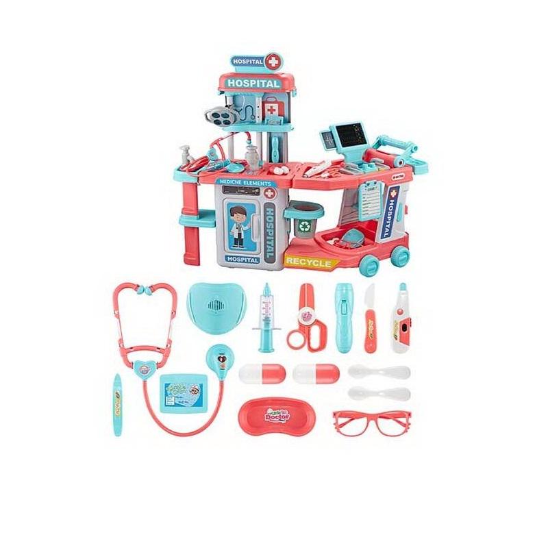 Игровой набор врача Medical Tool Table звук/подсветка/медицинская коляска Разноцветный (149162)