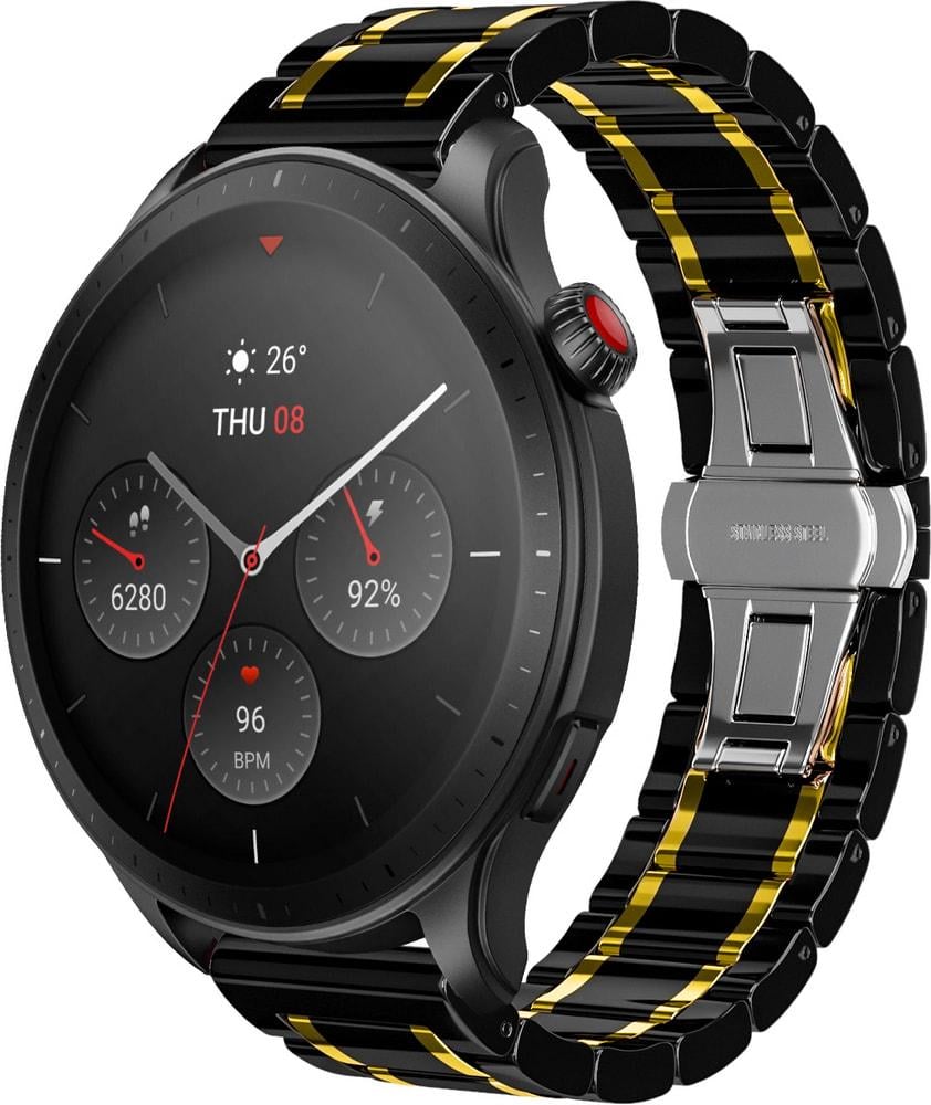 Ремешок керамический Ceramo для Amazfit GTR 4 22 мм Black/Gold (31081-02) Ремешок керамический Ceramo для Amazfit GTR 4 22 мм Black/Gold (31081-02)