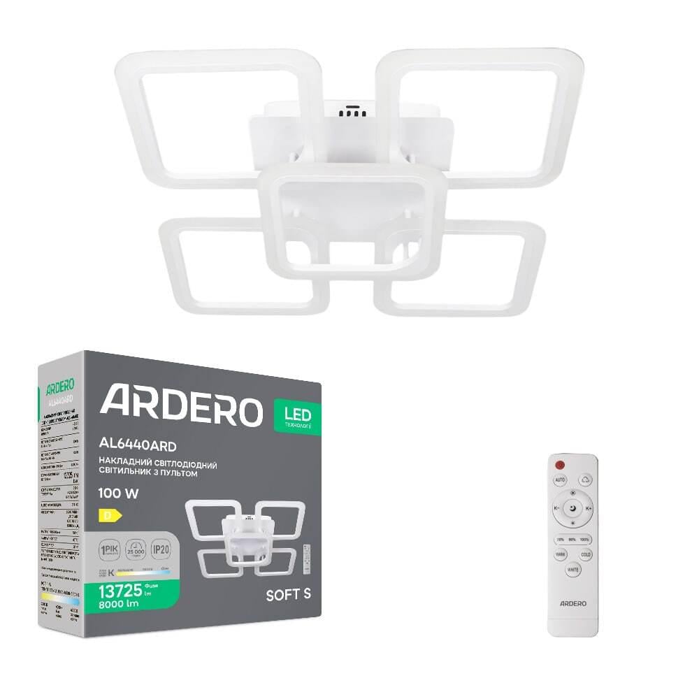 Люстра накладная светодиодная ARDERO AL6440ARD SOFT S 100 Вт Белый (16355)