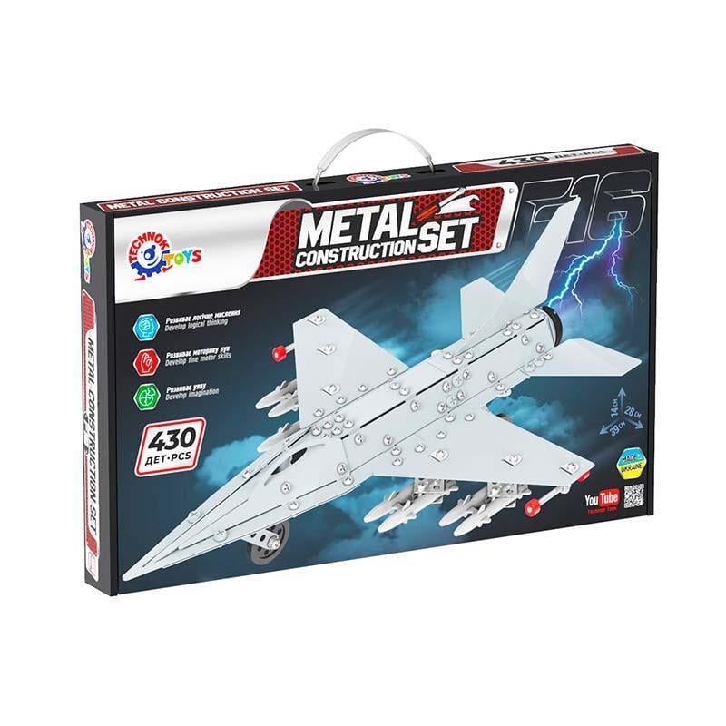 Конструктор ТехноК 9598 Самолет Истребитель F-16 металлический (31955365)