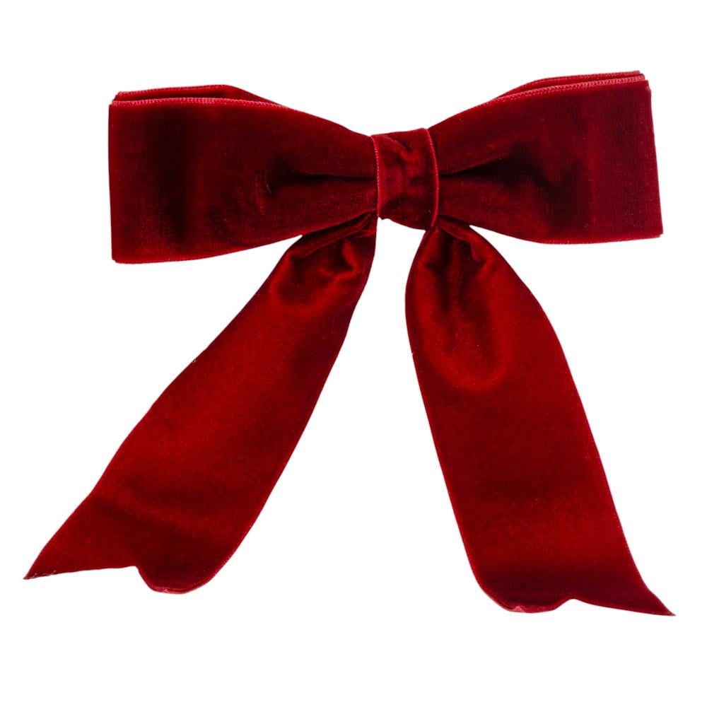 Набор бантов бархат 6 шт. 16 см Красный (9245-032)