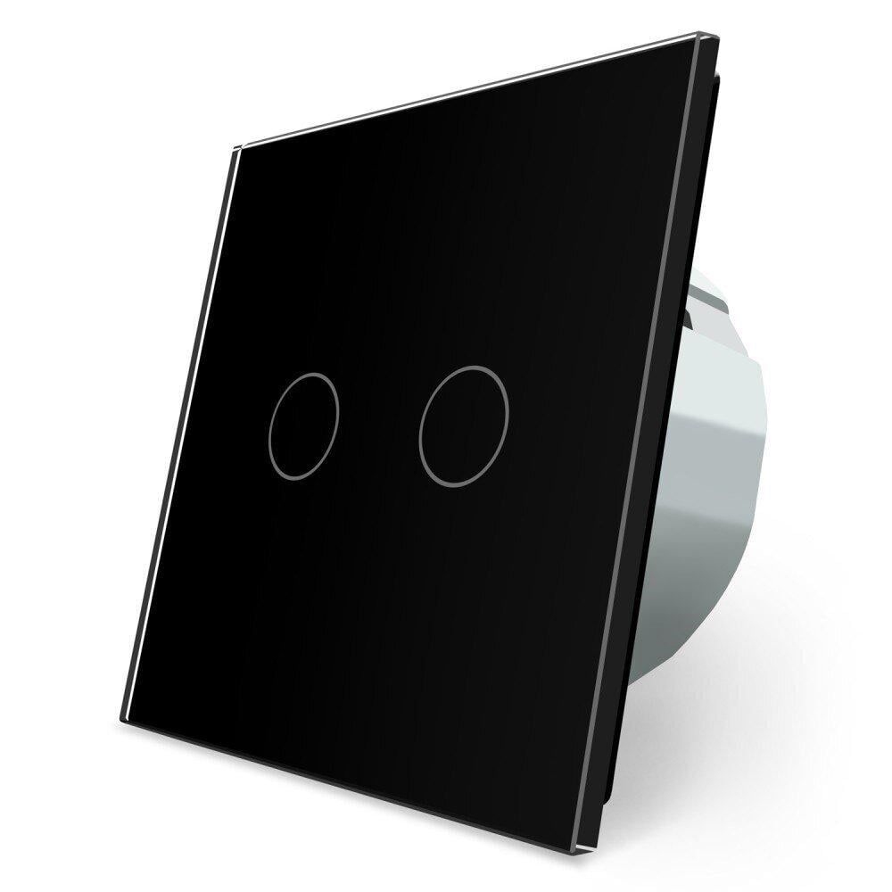 Сенсорный выключатель Livolo ZigBee 2 сенсора стеклянный Черный (VL-C702Z-12) Сенсорный выключатель Livolo ZigBee 2 сенсора стеклянный Черный (VL-C702Z-12)