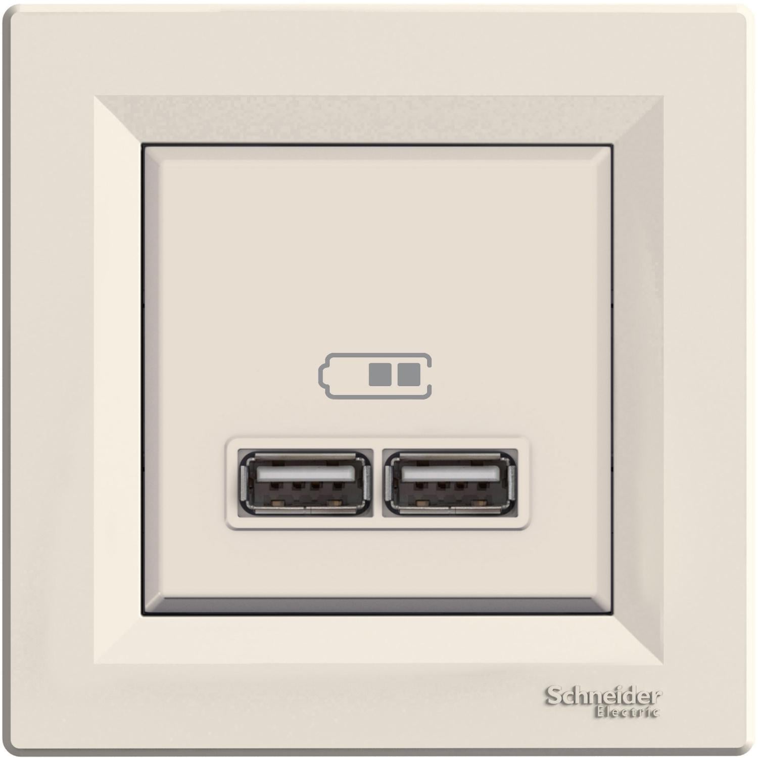 Розетка USB Schneider Electric Asfora 2,1A Кремовая (EPH2700223)