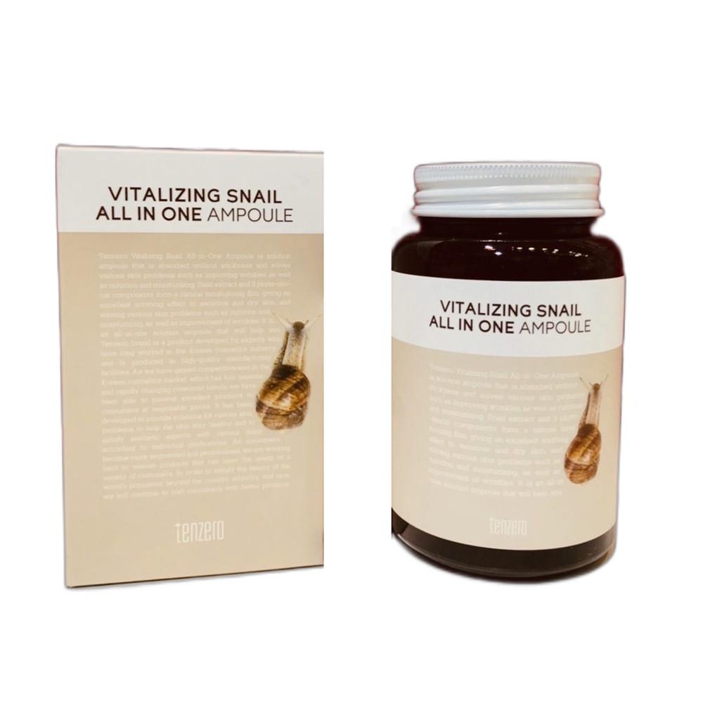 Сыворотка для лица Tenzero Vitalizing Snail All In One Ampoule с муцином улитка 250 мл (8809628882607)