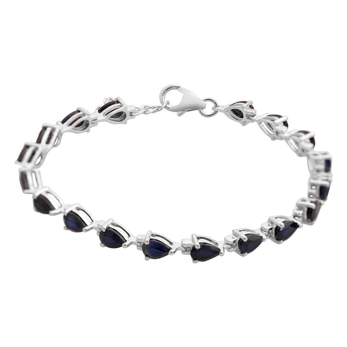 Браслет серебряный с натуральным сапфиром 10,333 ct 7,94 г 17 см (2166870)