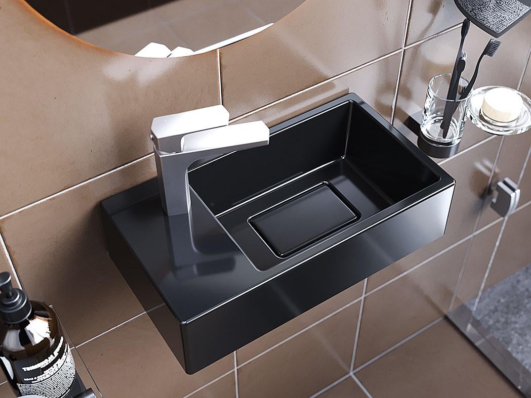 Умывальник подвесной Luxor Aldo L Black (740) - фото 9