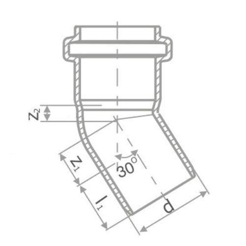 Колено канализационное бесшумное Pestan S-Line ⌀ 110 мм 30º - фото 3