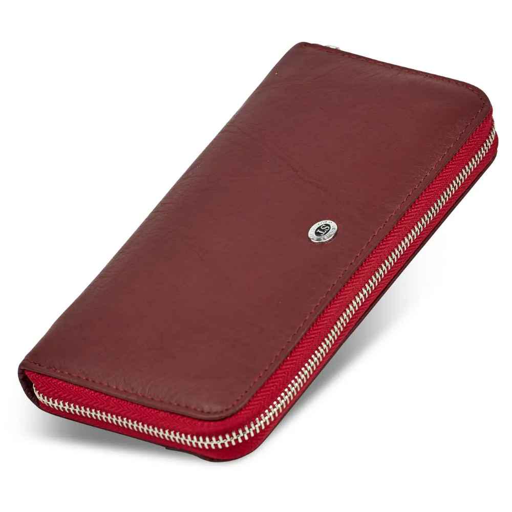Кошелек женский из натуральной кожи ST Leather ST201 Темно-красный