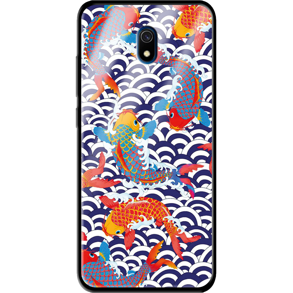 Чехол Boxface Xiaomi Redmi 8A Koi Fish Черный силикон со стеклом (38341-up2477-39409)