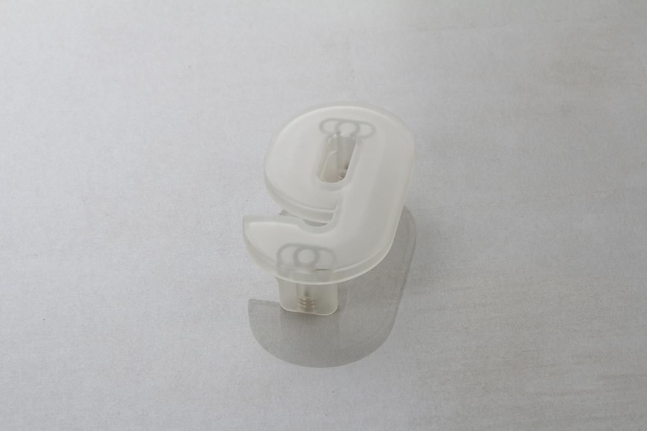 Меблева ручка Poliplast цифра дев'ятка РП-9 Прозорий білий (16173)