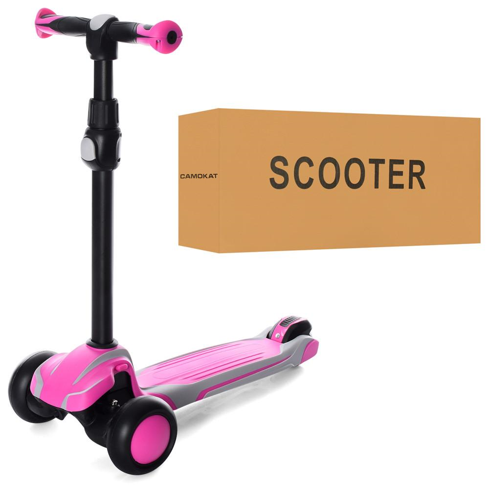 Самокат дитячий міський Scooter X1-PG триколісний з підсвіткою коліс Рожевий