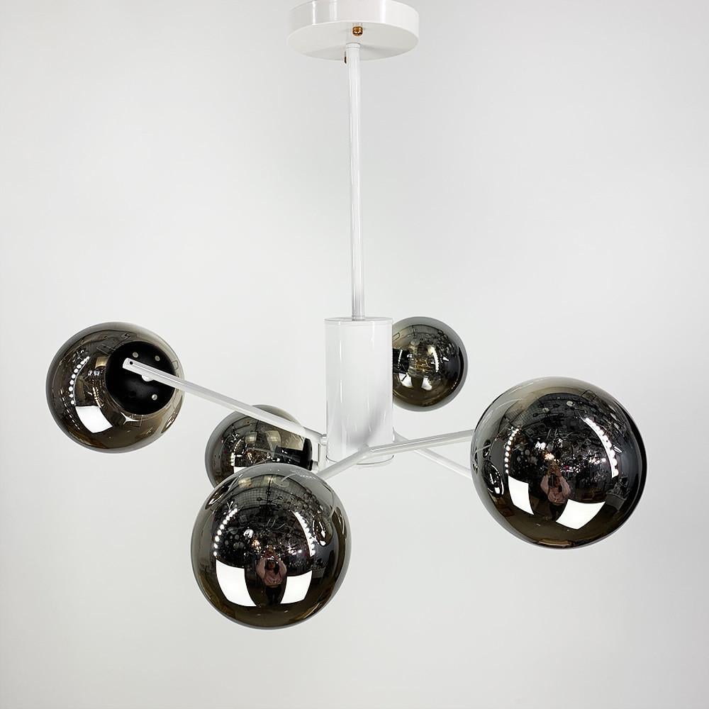 Люстра на 6 графітових плафонів Білий (2005/6 WT+BK) - фото 2 Люстра на 6 графітових плафонів Білий (2005/6 WT+BK) - фото 2