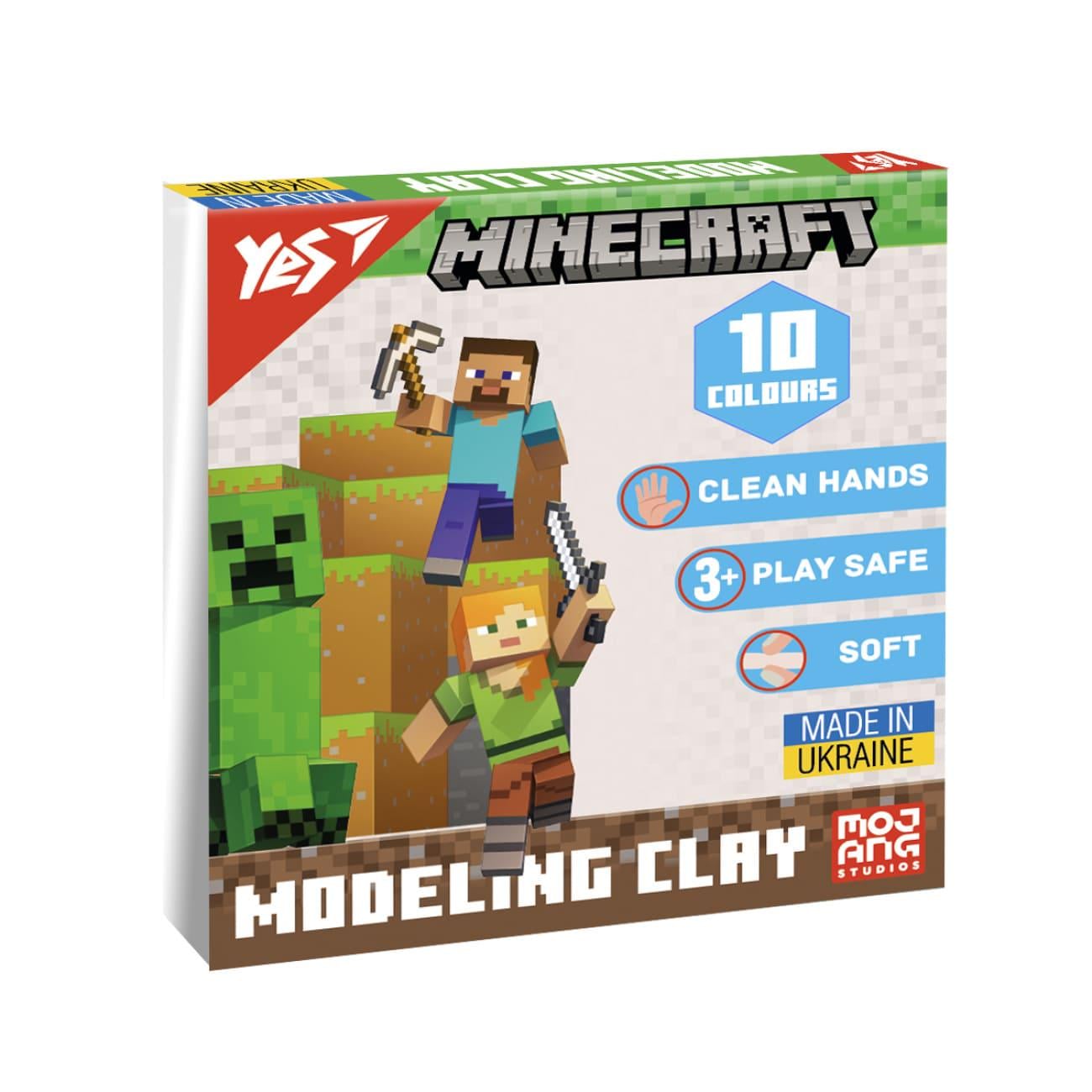 Пластилин YES Minecraft 10 цветов 200 г (540662)