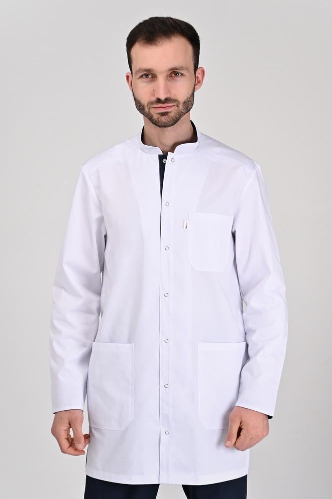 Халат чоловічий TopLine Бонн довгий рукав р. 48 Білий/Темно-Синій (11810-(48)б.-т.с) - фото 1 Халат чоловічий TopLine Бонн довгий рукав р. 48 Білий/Темно-Синій (11810-(48)б.-т.с) - фото 1