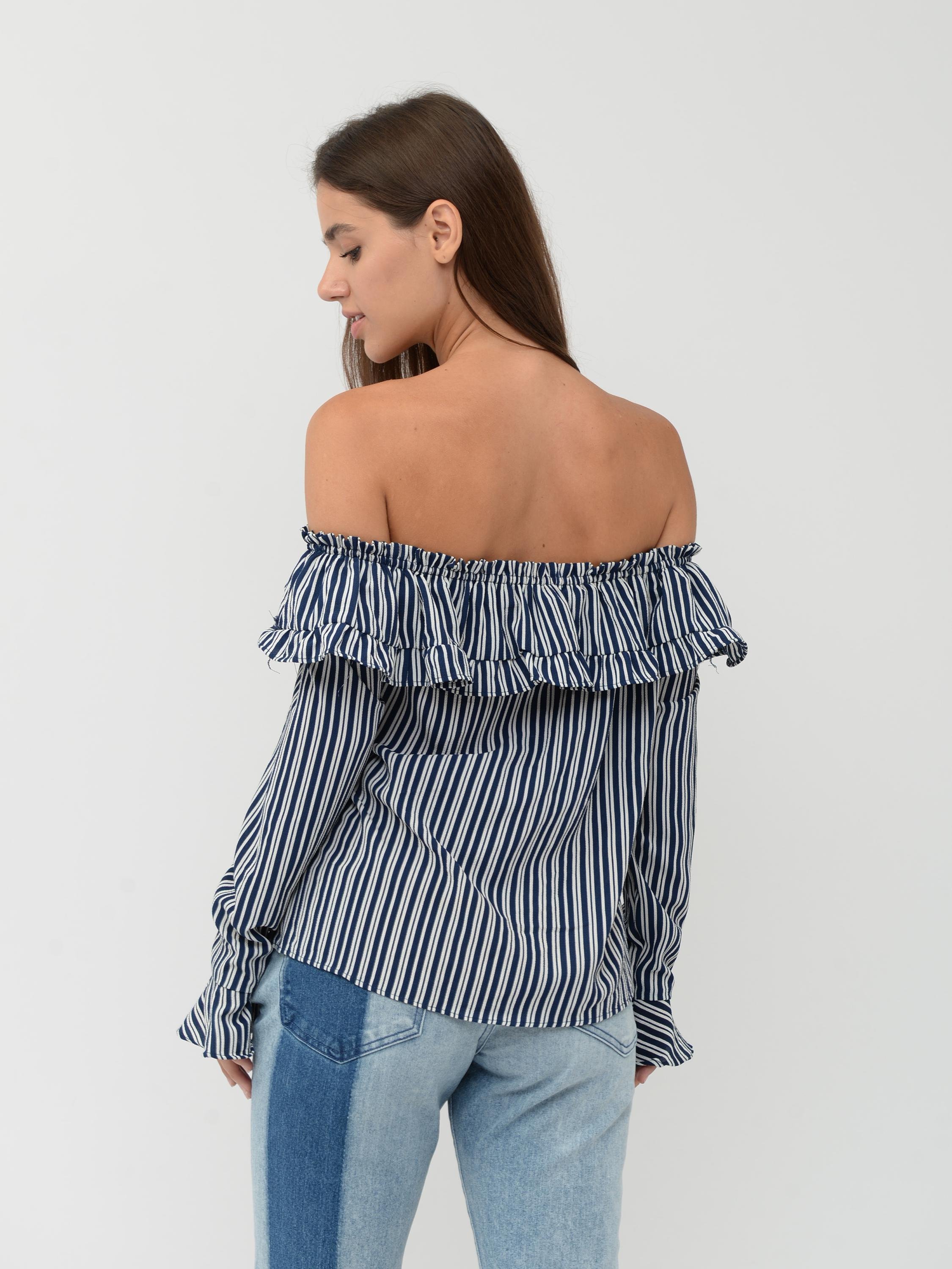 Блуза H&M Полоска р. 38 Сине-белый (5412001) - фото 2 Блуза H&M Полоска р. 38 Сине-белый (5412001) - фото 2