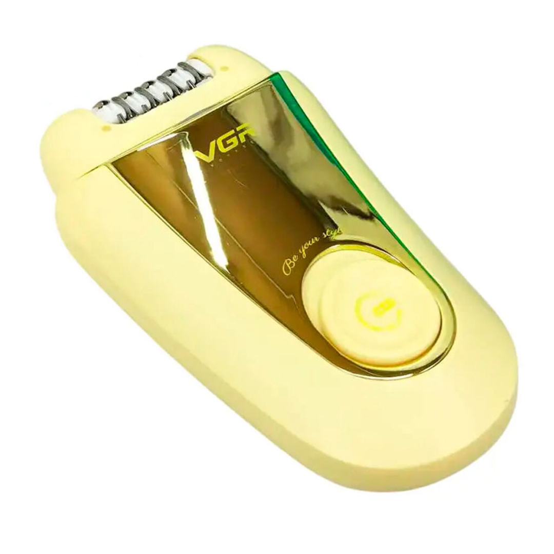 Эпилятор женский с 2 ​​насадками VGR беспроводной с подсветкой Желтый
