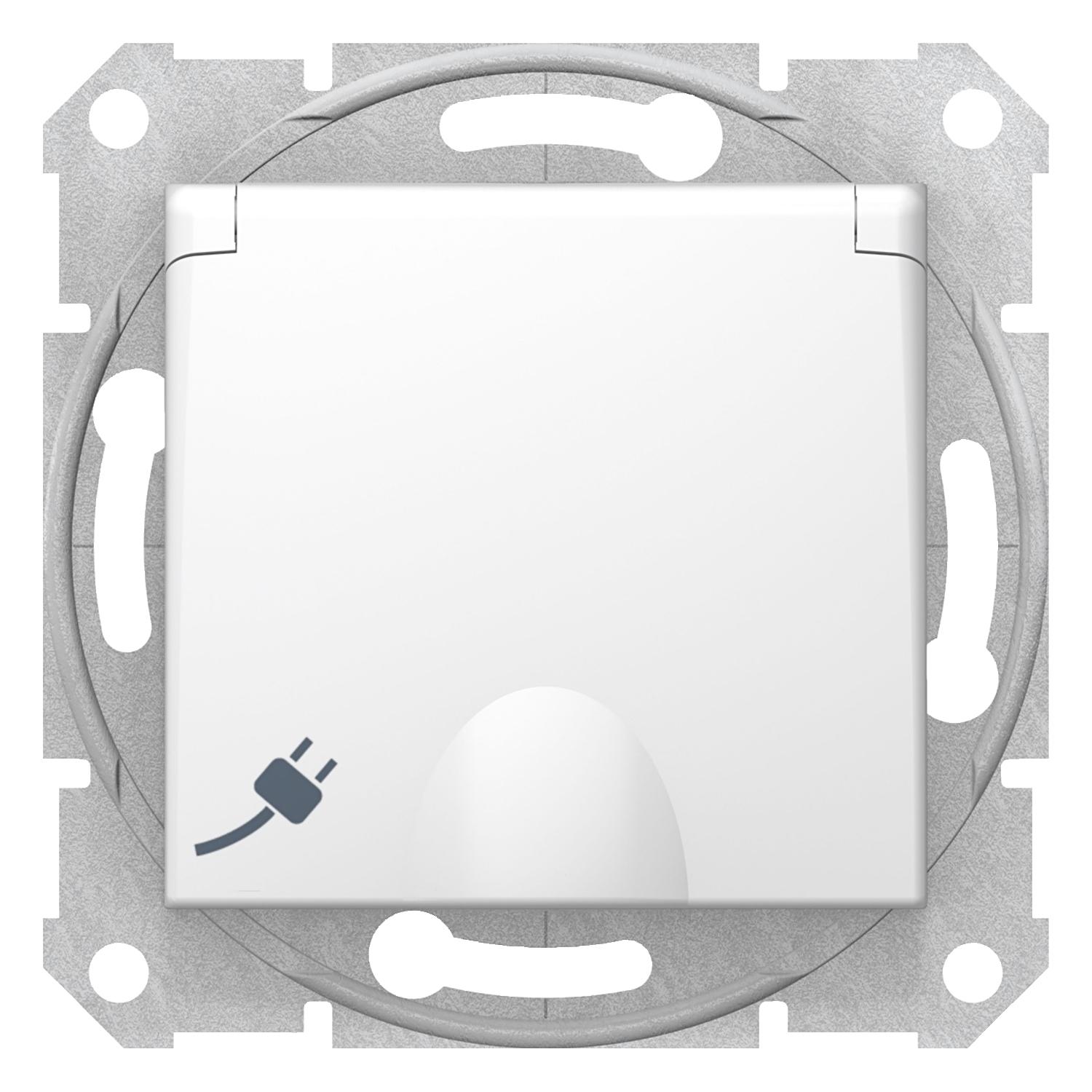 Розетка Schneider Electric Sedna с заземлением и защитными шторками Белый (SDN3100121)