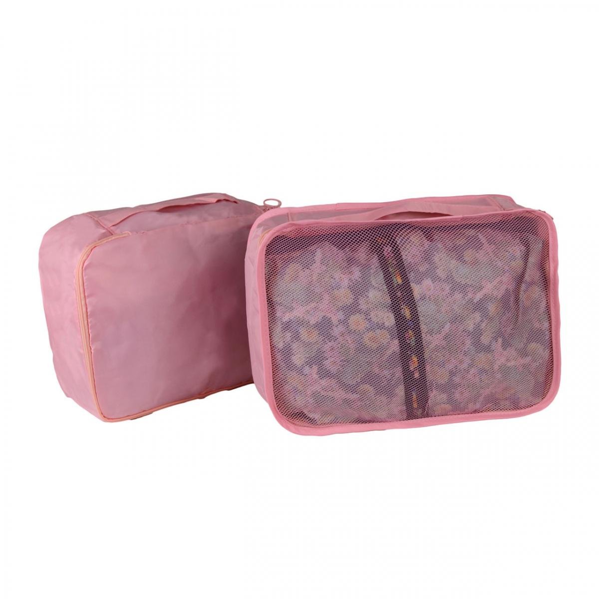 Комплект дорожных органайзеров из нейлона 8в1 для чемодана/рюкзака и ручной клади Розовый (КДО-40-13) - фото 4