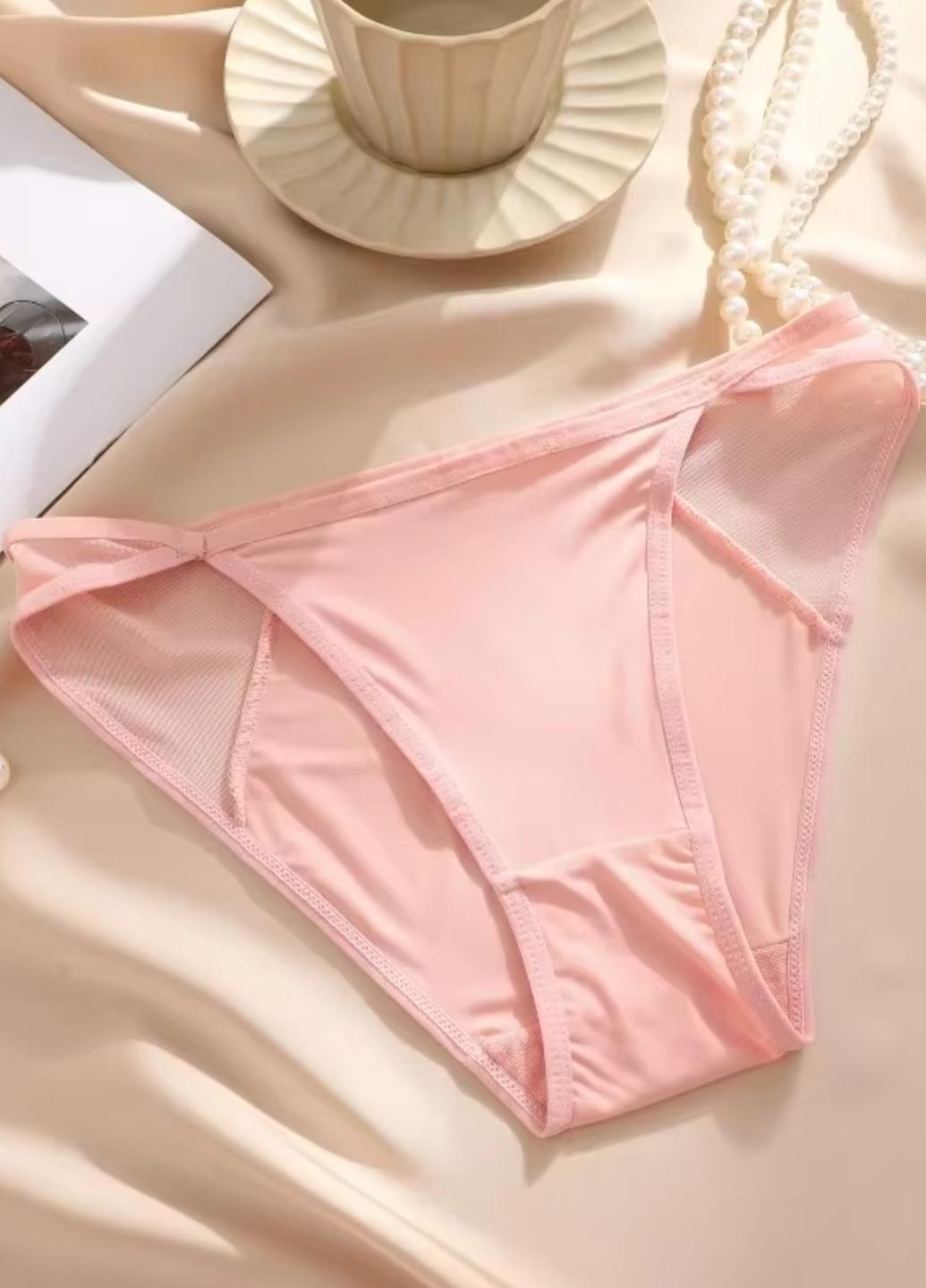 Трусики женские слипы со вставками из сеточки Infinite Perfectum XL Пудровый (1677-48-02)