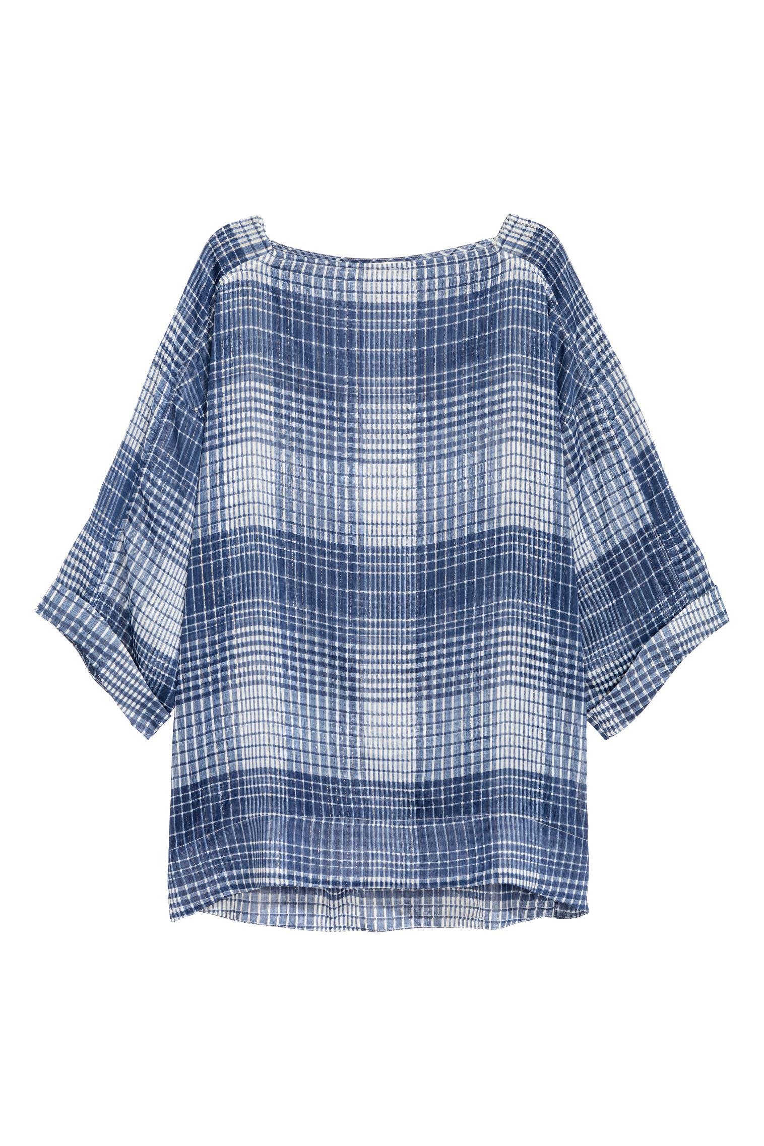 Блуза в клеточку р. 36 Синий (5228466RP21)