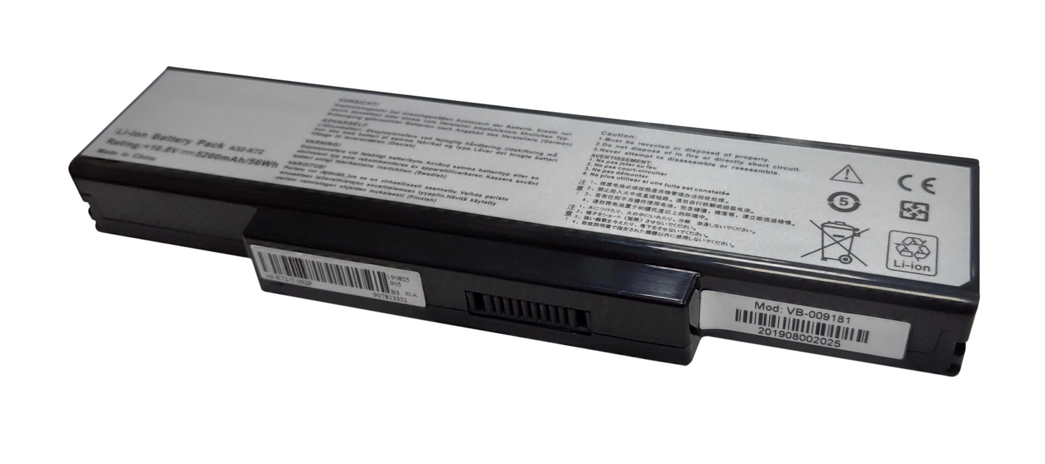 Акумулятор для ноутбука Asus A32-K72 10,8 V 5200 mAh OEM Black (909181) - фото 2