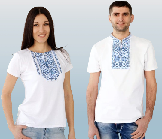 Футболки-вишиванки парні трикотажні L Білий (а-26-2l) - фото 1