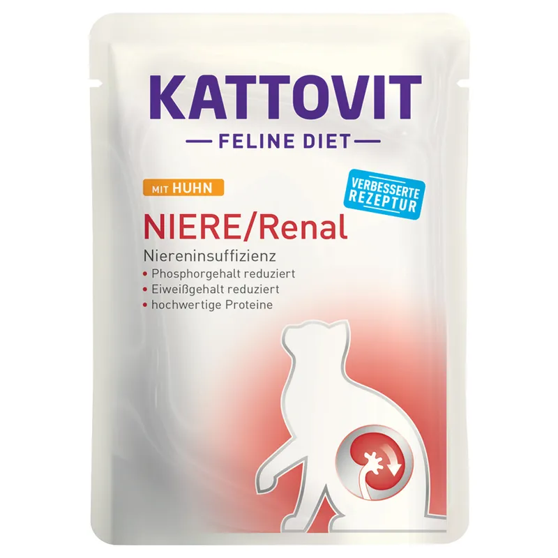 Корм влажный диетический Kattovit Niere/Renal Huhn для кошек с курицей 85 г (30329206) Корм влажный диетический Kattovit Niere/Renal Huhn для кошек с курицей 85 г (30329206)