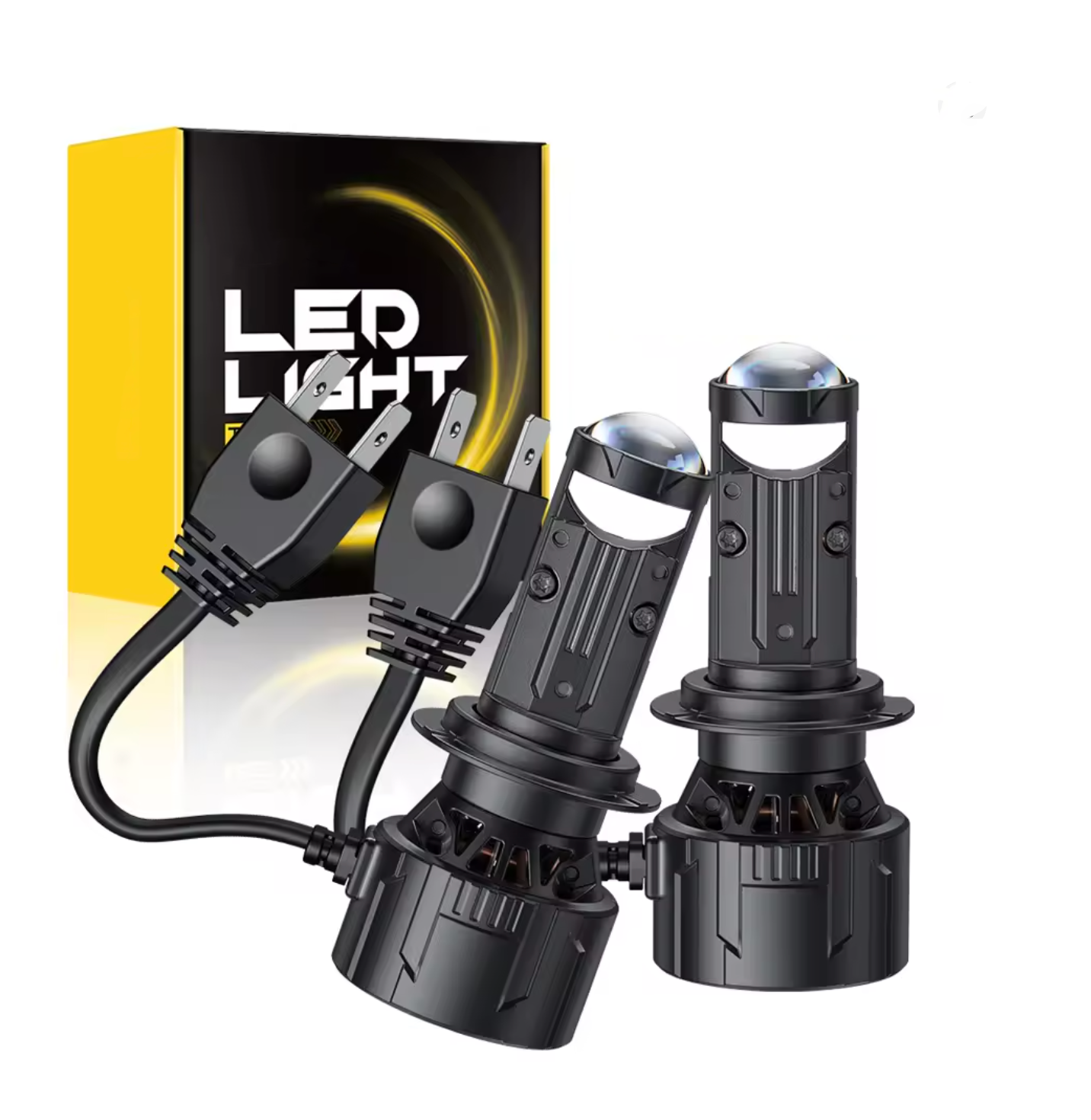 Автомобильные LED-линзы H7 100W 6000K белый свет 26000 Lm