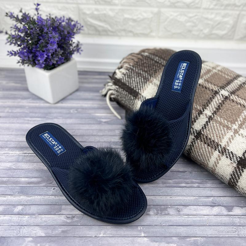 Домашні тапочки жіночі відкриті Е-00175-3 p. 37 23,5 см Синій