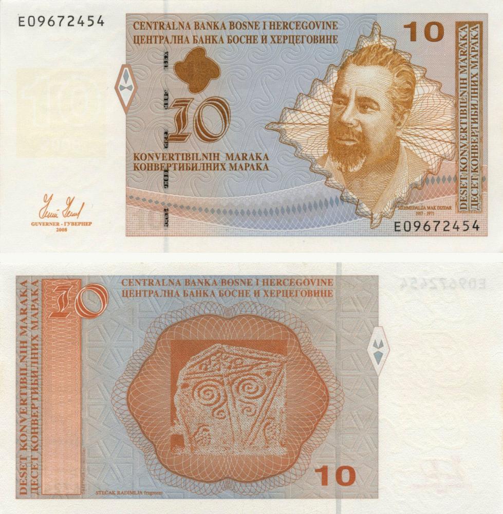 Коллекционная банкнота Босния и Герцеговина 10 марок 2008 UNC Латиница-Кириллица P72 (Б10511) Коллекционная банкнота Босния и Герцеговина 10 марок 2008 UNC Латиница-Кириллица P72 (Б10511)