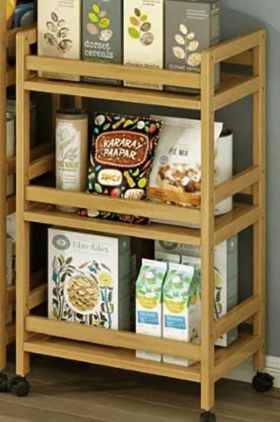 Етажерка на колесах з дерева Хенс 3 Сієна (ЭТА-301505)