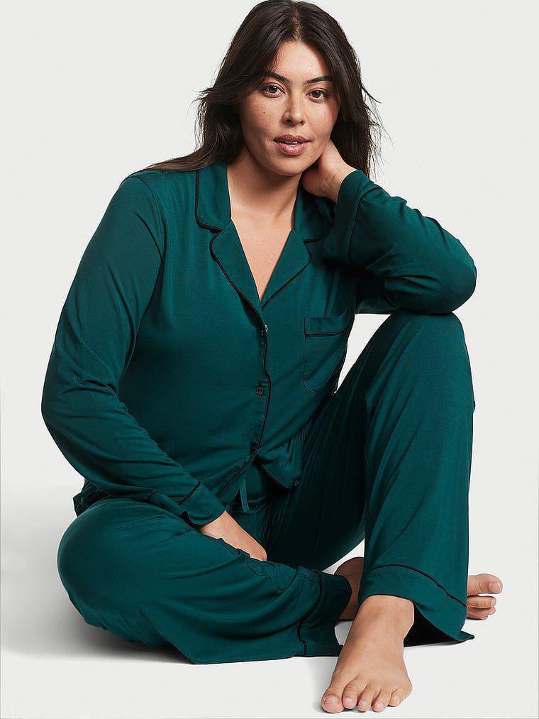 Піжама модал сорочка/штани Victoria's Secret Modal Long Pajama Set Short S Зелений (26811436D)