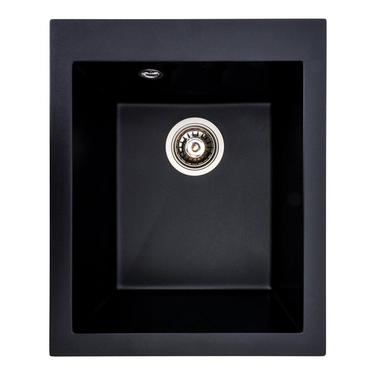 Мойка для кухни гранитная врезная Valeso Sokil прямоугольная 410x500 мм Черный матовый (SP000046917)