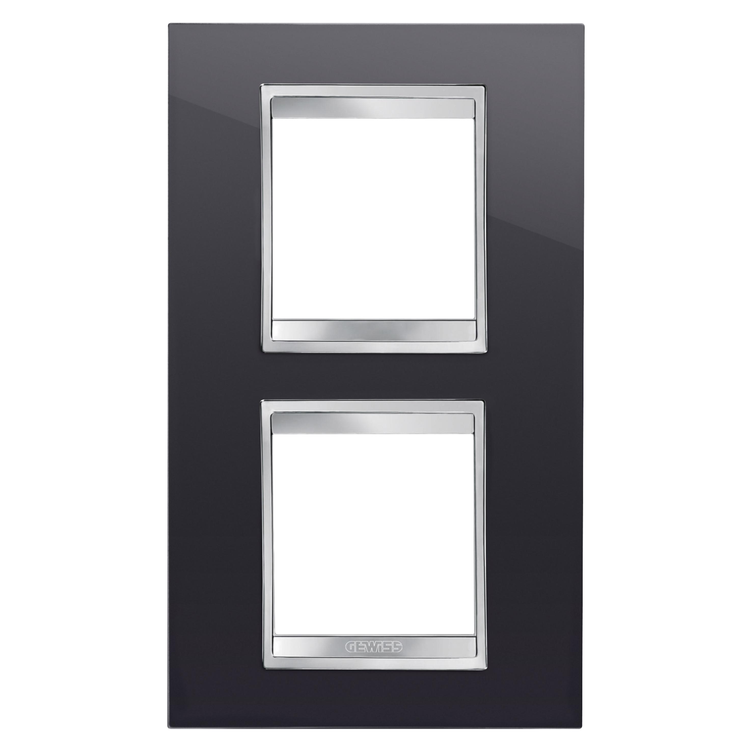 Рамка двухместная Gewiss Chorusmart LUX вертикальная технополимер Черный (GW16224TN)