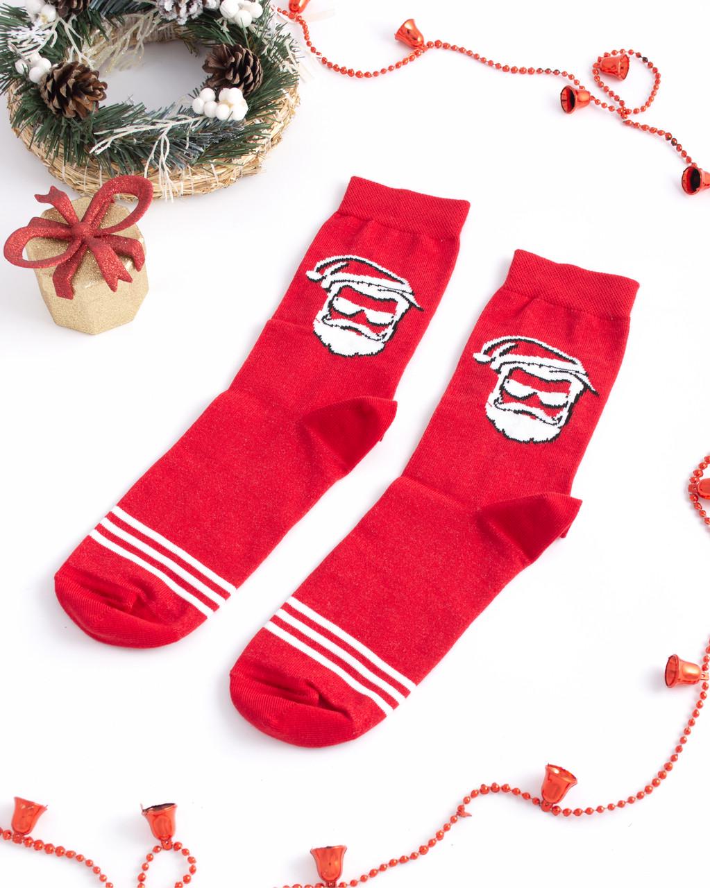 Шкарпетки новорічні з високоякісної бавовни з принтом Червоний - фото 3 Шкарпетки новорічні з високоякісної бавовни з принтом Червоний - фото 3
