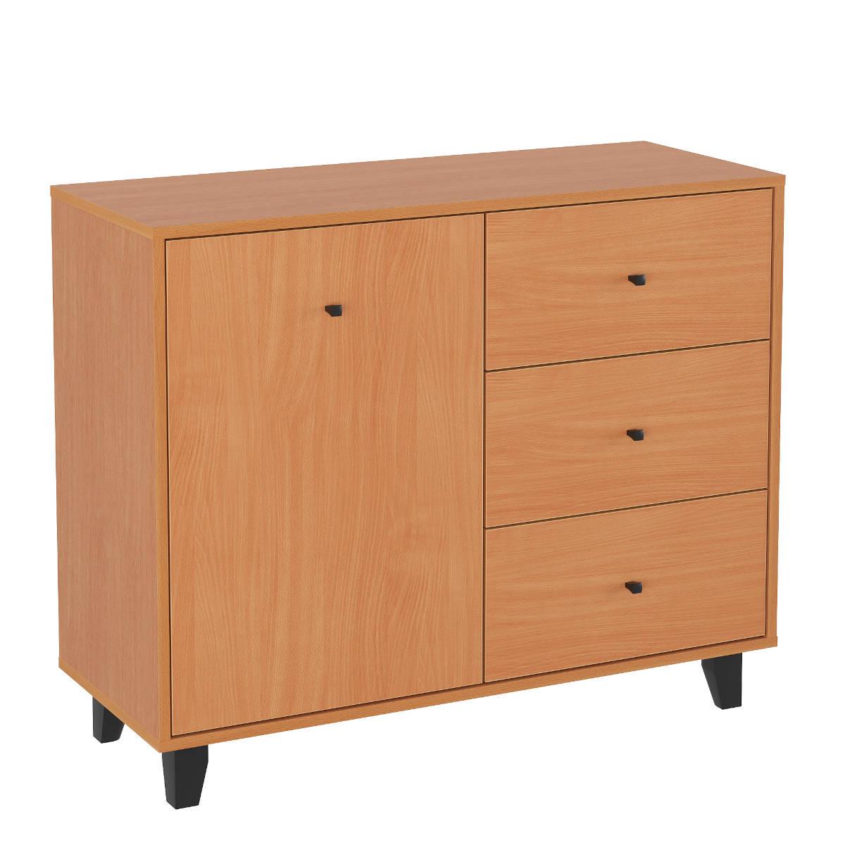 Комод Компанит с ящиками и дверцей 100х40х82 см Бук (26932520) - фото 1 Комод Компанит с ящиками и дверцей 100х40х82 см Бук (26932520) - фото 1